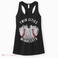Cool Twin Cities Minnesota Mn Baseball Skyline Women's Tank Top thumb 0
