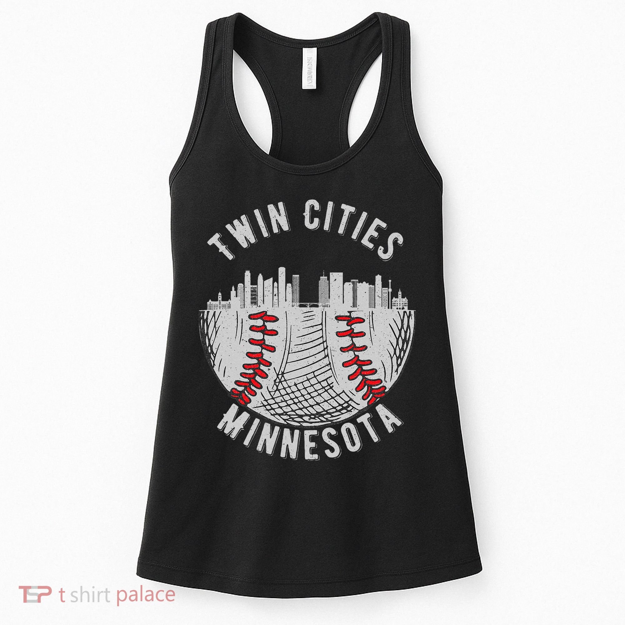Cool Twin Cities Minnesota Mn Baseball Skyline Women's Tank Top
