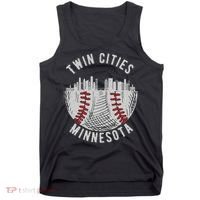 Cool Twin Cities Minnesota Mn Baseball Skyline Tank Top thumb 0