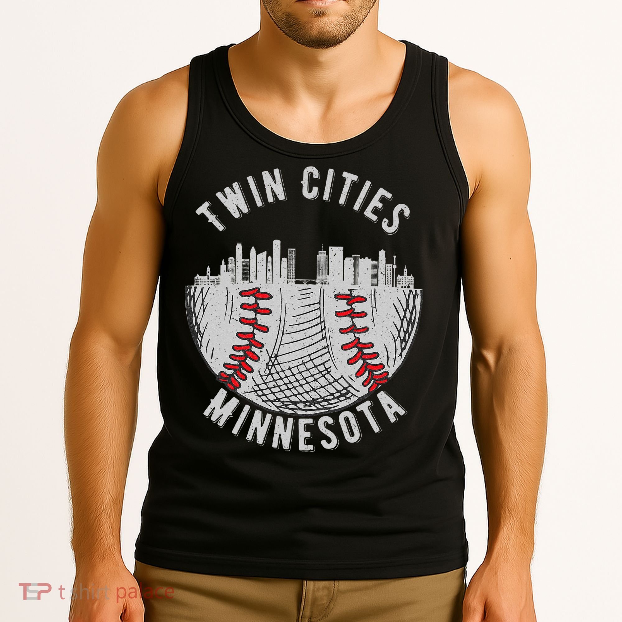 Cool Twin Cities Minnesota Mn Baseball Skyline Tank Top