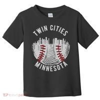 Cool Twin Cities Minnesota Mn Baseball Skyline Toddler T-Shirt thumb 0