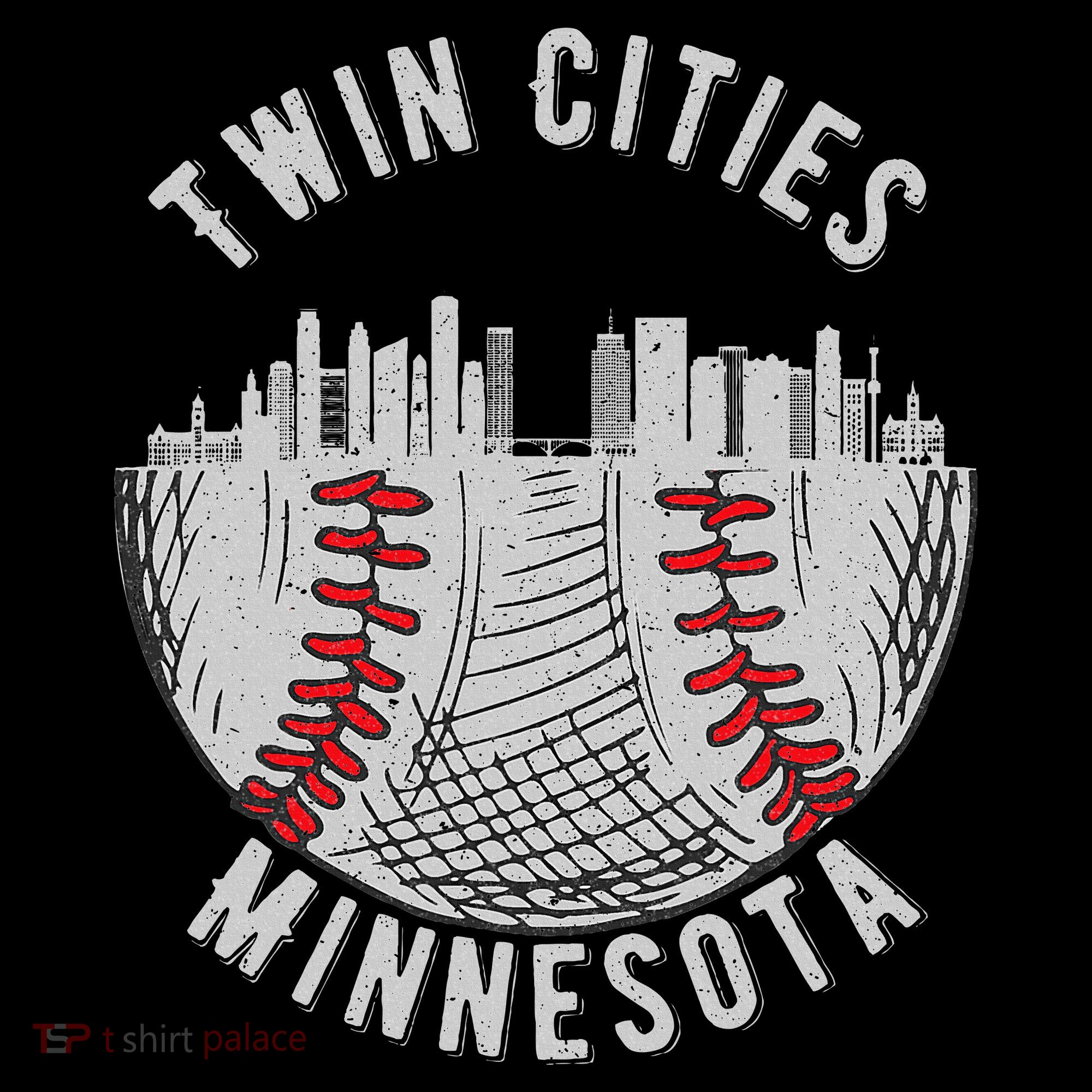 Cool Twin Cities Minnesota Mn Baseball Skyline Kids Sweatshirt