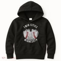 Cool Twin Cities Minnesota Mn Baseball Skyline Kids Hoodie thumb 0
