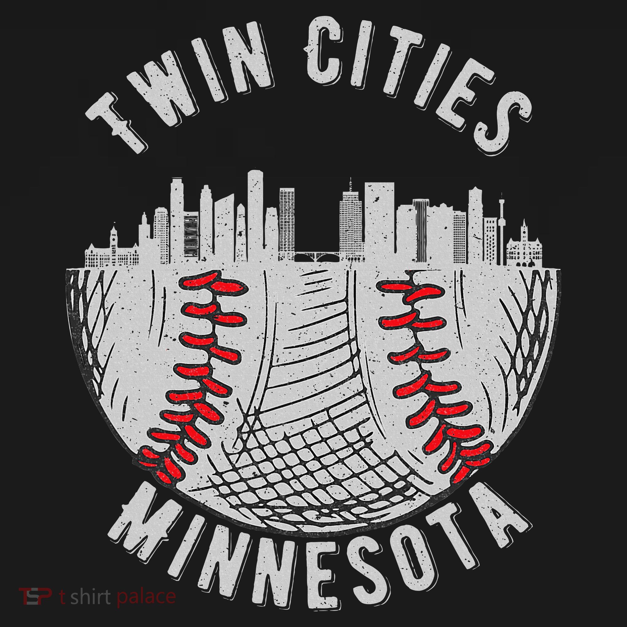 Cool Twin Cities Minnesota Mn Baseball Skyline Kids Long Sleeve Shirt