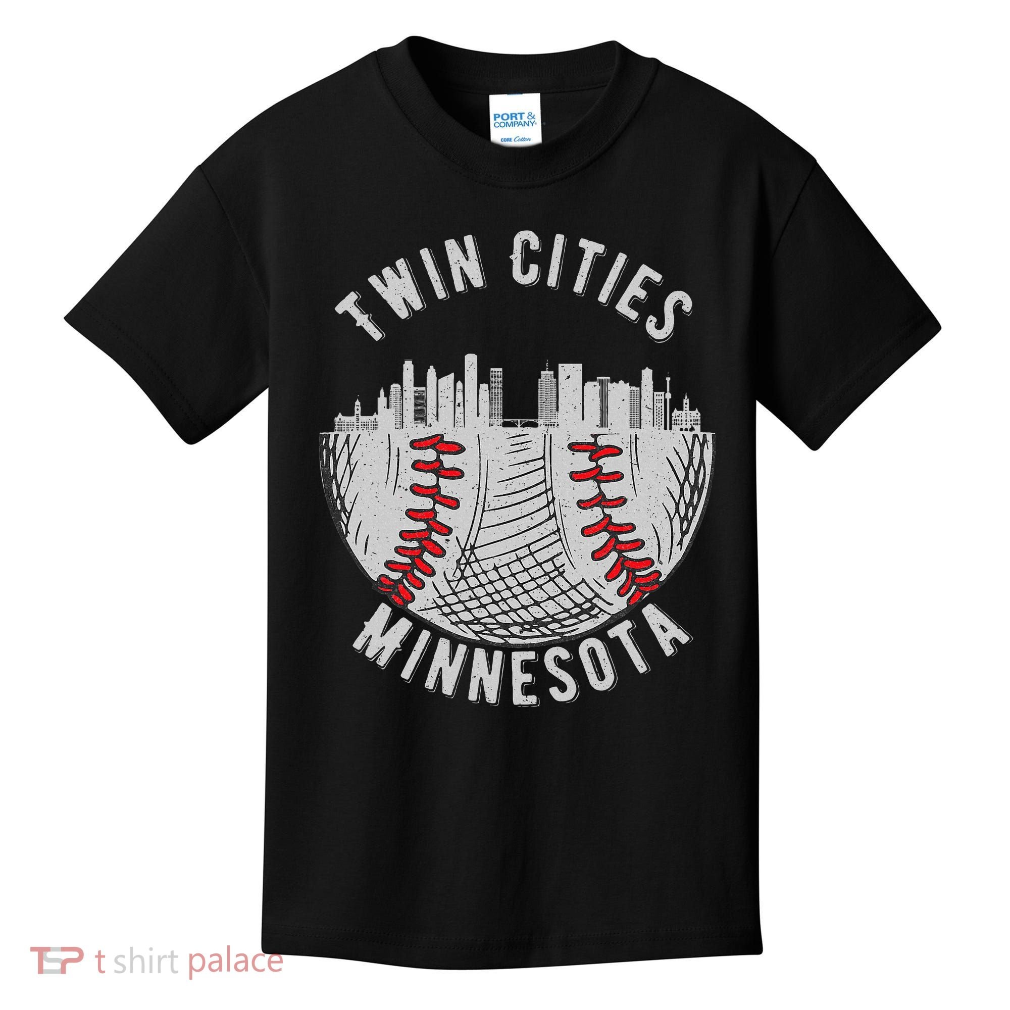 Cool Twin Cities Minnesota Mn Baseball Skyline Kids T-Shirt