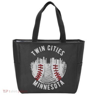 Cool Twin Cities Minnesota Mn Baseball Skyline Tote Bag