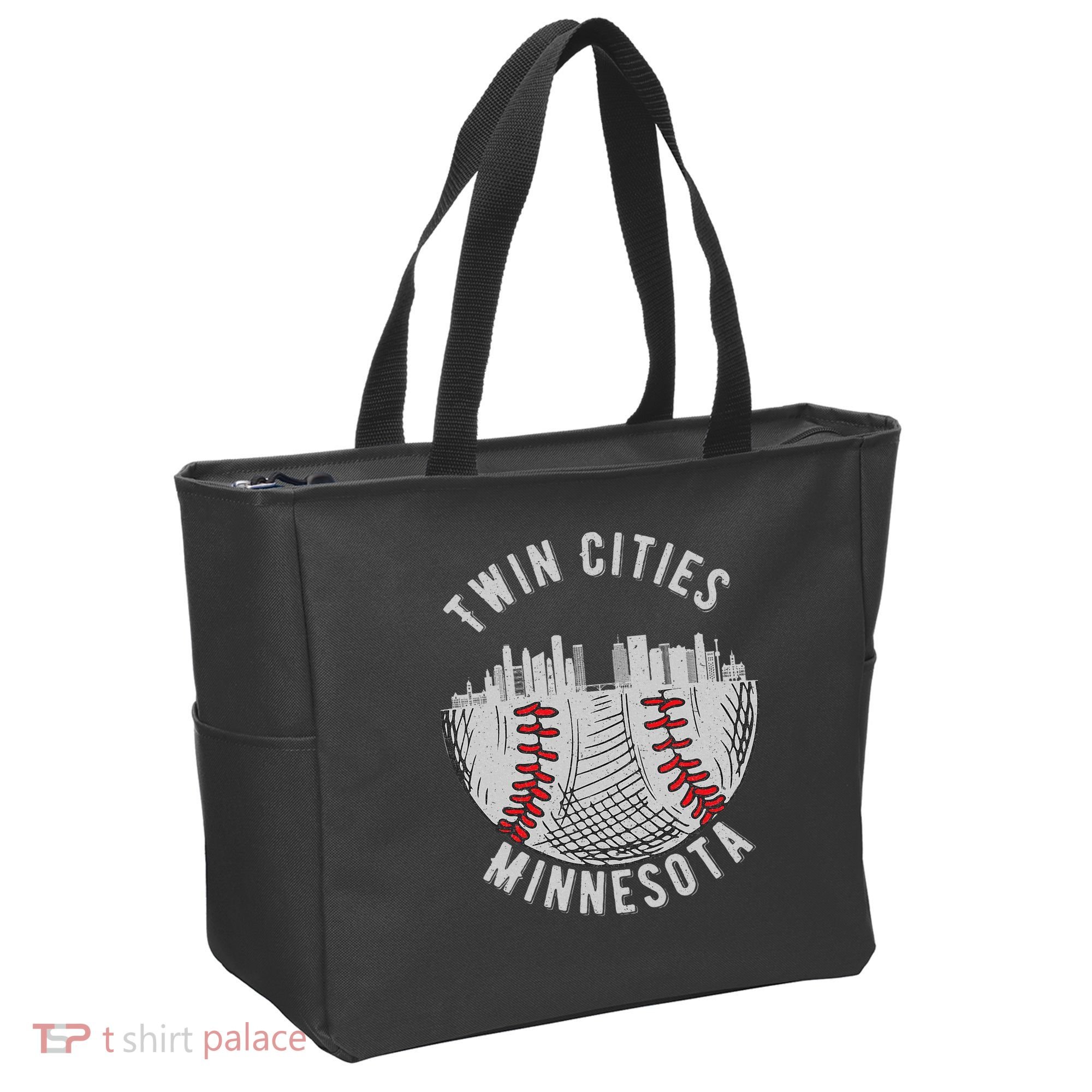 Cool Twin Cities Minnesota Mn Baseball Skyline Tote Bag