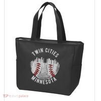 Cool Twin Cities Minnesota Mn Baseball Skyline Tote Bag thumb 3