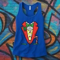 Christmas Tuxedo Costume Funny Xmas Tux Bowtie Funny Women's Tank Top thumb 3