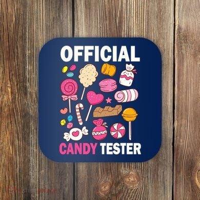 Candy Tester Cool Candy Lollipop Halloween Sweet Coaster