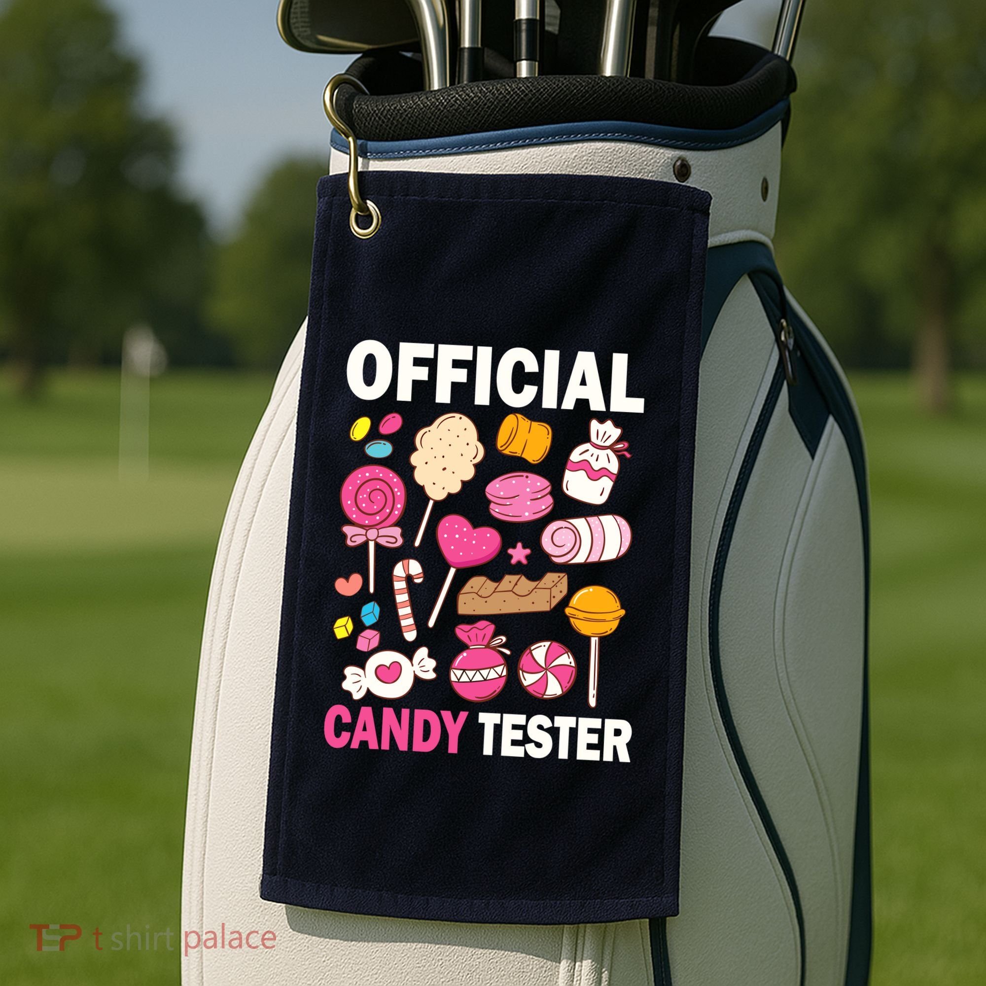 Candy Tester Cool Candy Lollipop Halloween Sweet Golf Towel