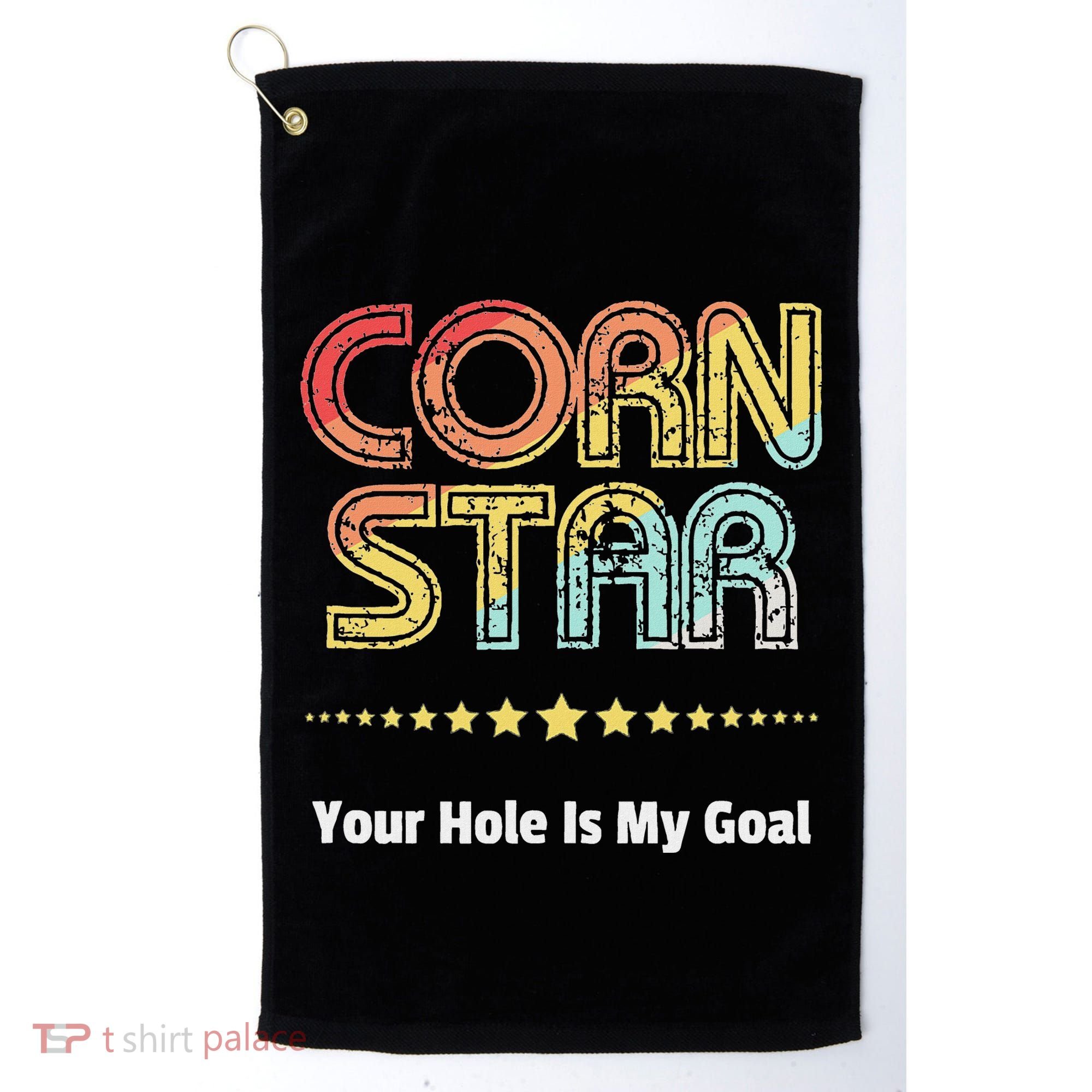 Cornhole Team Corn Star Your Hole Is My Goal Golf Towel