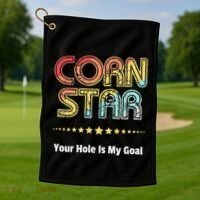 Cornhole Team Corn Star Your Hole Is My Goal Golf Towel thumb 1