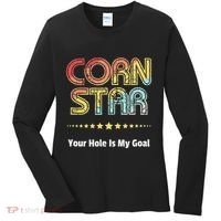 Cornhole Team Corn Star Your Hole Is My Goal Women's Long Sleeve Shirt thumb 0