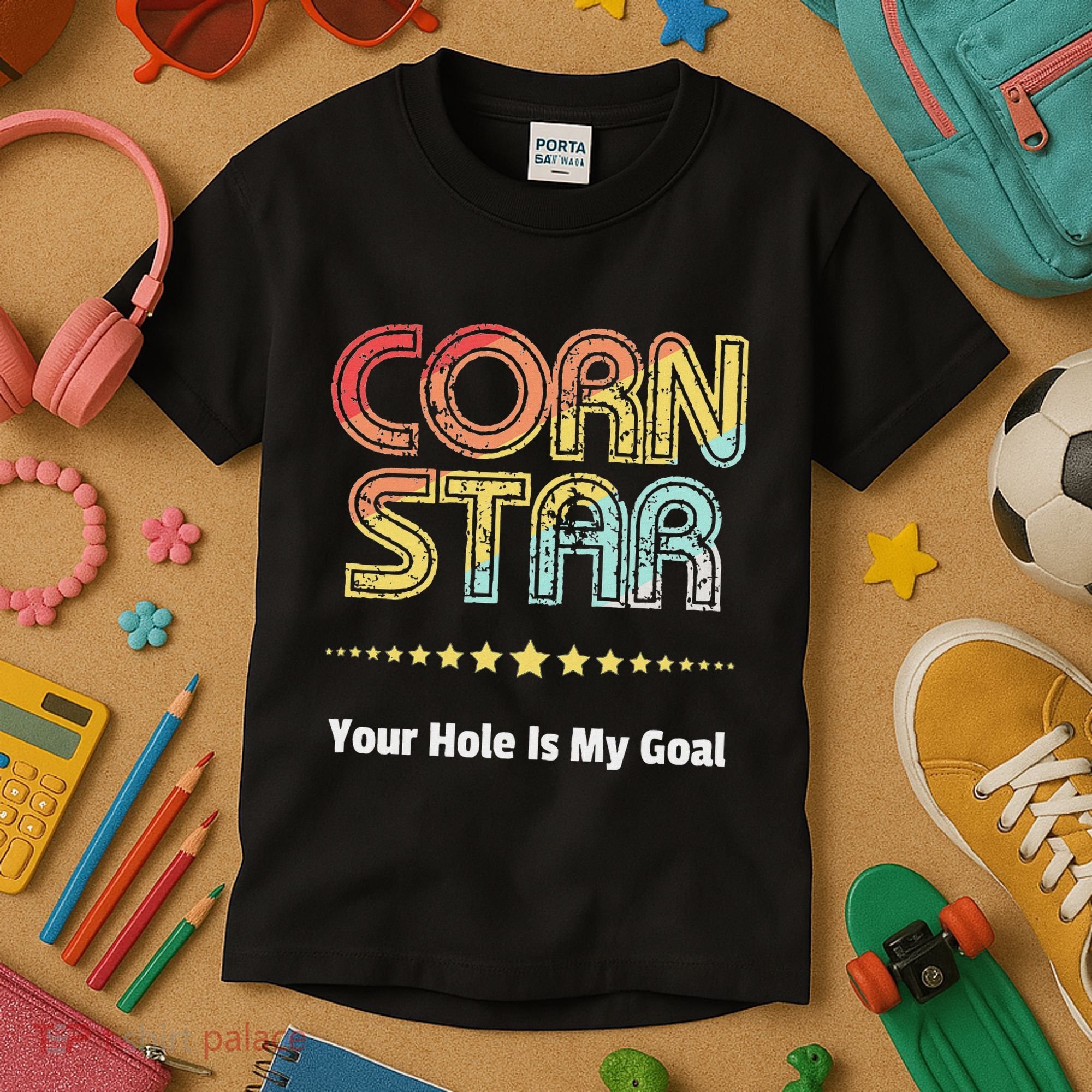 Cornhole Team Corn Star Your Hole Is My Goal Kids T-Shirt