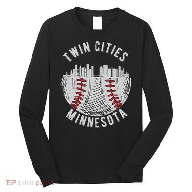 Cool Twin Cities Minnesota MN Baseball Skyline Long Sleeve Shirt