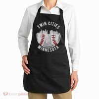 Cool Twin Cities Minnesota MN Baseball Skyline Apron thumb 2