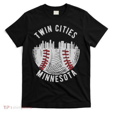 Cool Twin Cities Minnesota MN Baseball Skyline T-Shirt