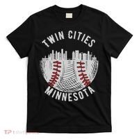 Cool Twin Cities Minnesota MN Baseball Skyline T-Shirt thumb 0