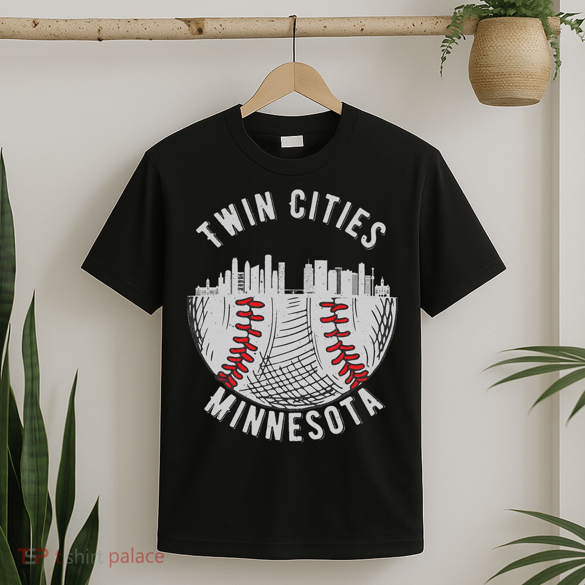 Cool Twin Cities Minnesota MN Baseball Skyline T-Shirt