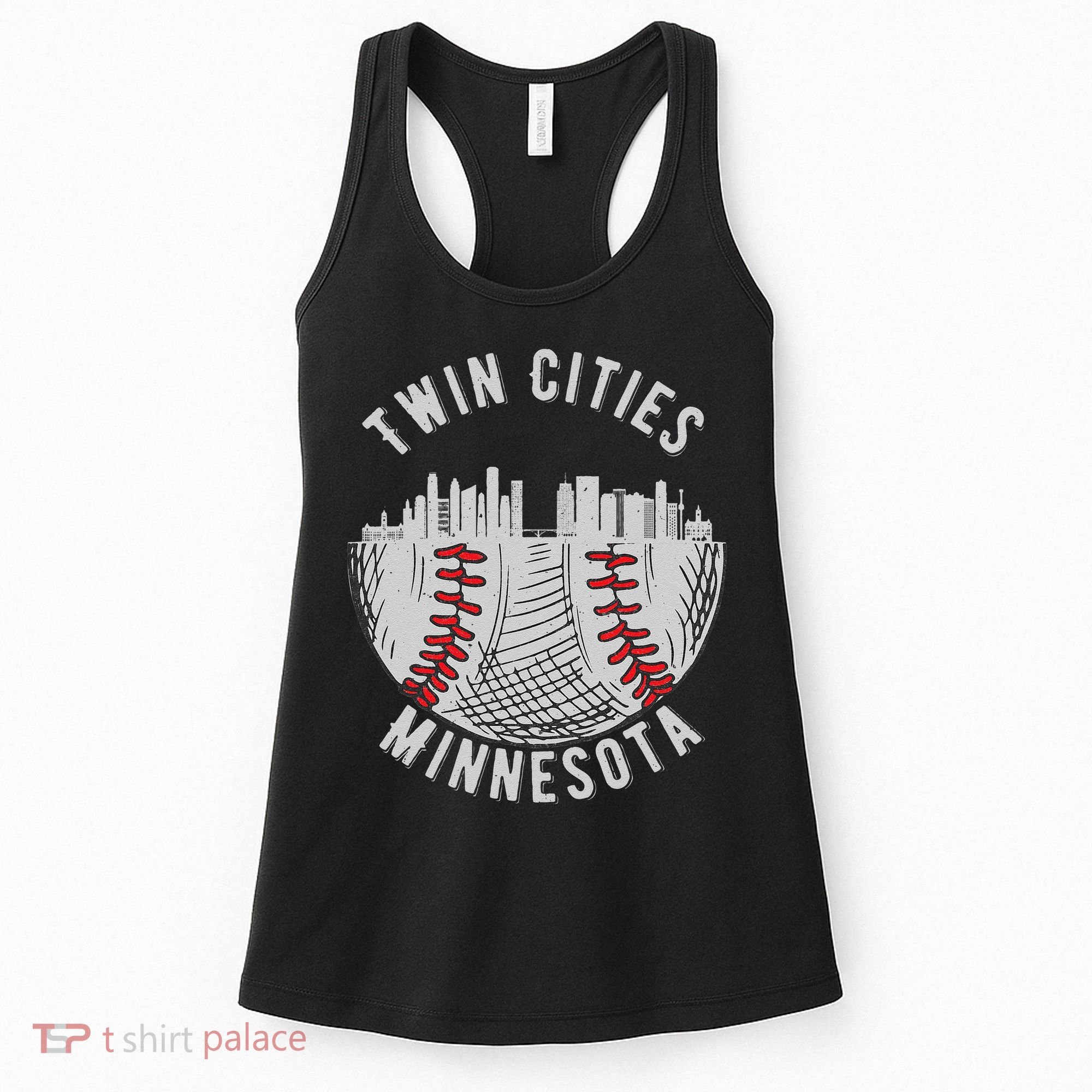 Cool Twin Cities Minnesota MN Baseball Skyline Women's Tank Top