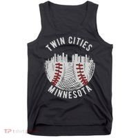 Cool Twin Cities Minnesota MN Baseball Skyline Tank Top thumb 0