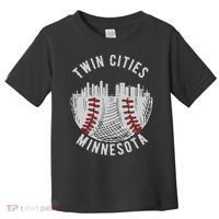 Cool Twin Cities Minnesota MN Baseball Skyline Toddler T-Shirt thumb 0