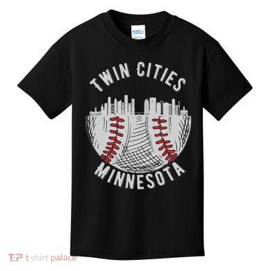 Cool Twin Cities Minnesota MN Baseball Skyline Kids T-Shirt