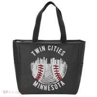 Cool Twin Cities Minnesota MN Baseball Skyline Tote Bag thumb 0