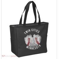 Cool Twin Cities Minnesota MN Baseball Skyline Tote Bag thumb 2
