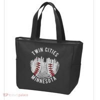 Cool Twin Cities Minnesota MN Baseball Skyline Tote Bag thumb 3