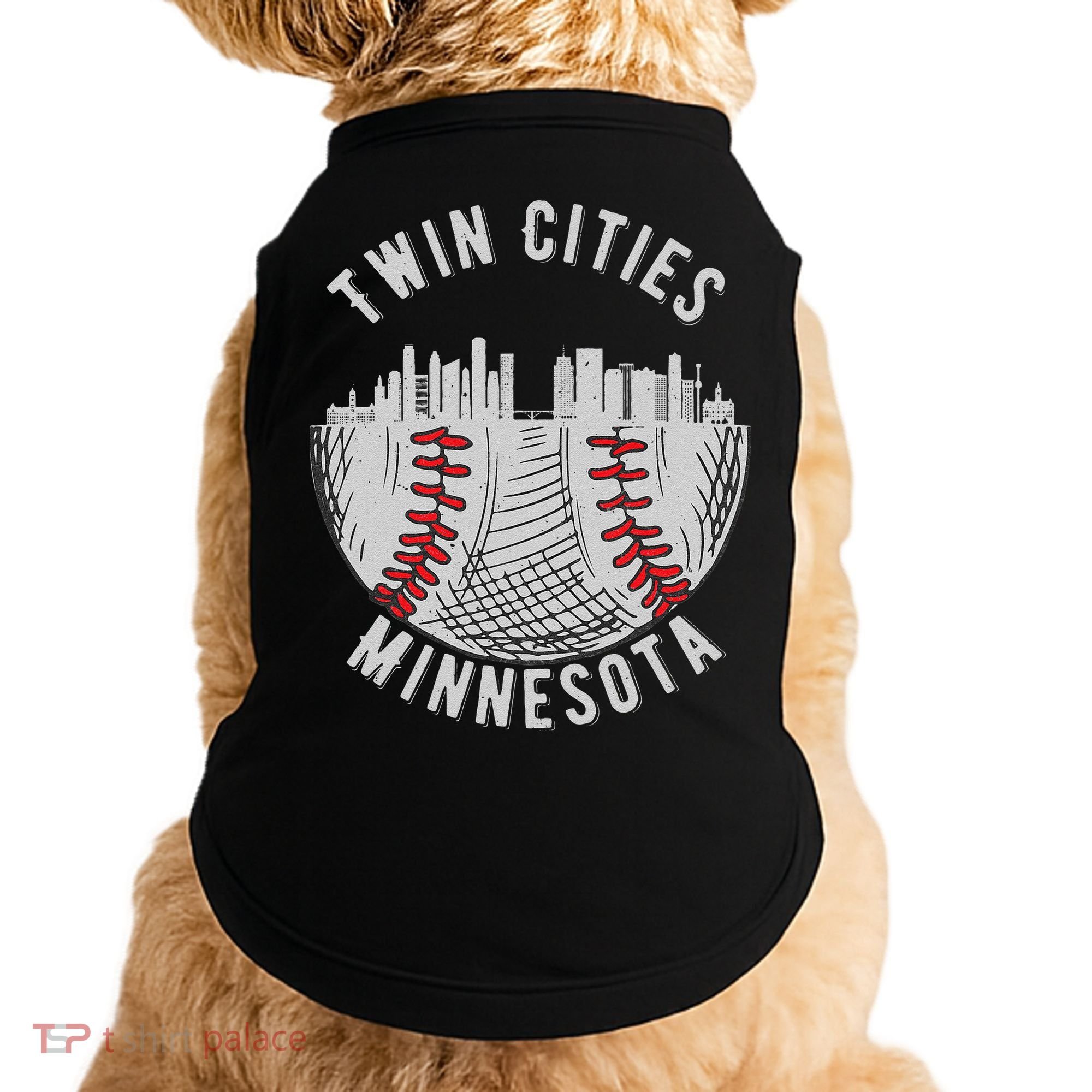 Cool Twin Cities Minnesota MN Baseball Skyline Doggie Tank