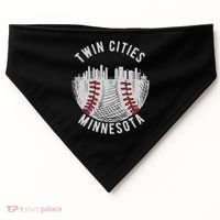 Cool Twin Cities Minnesota MN Baseball Skyline USA-Made Doggie Bandana thumb 0