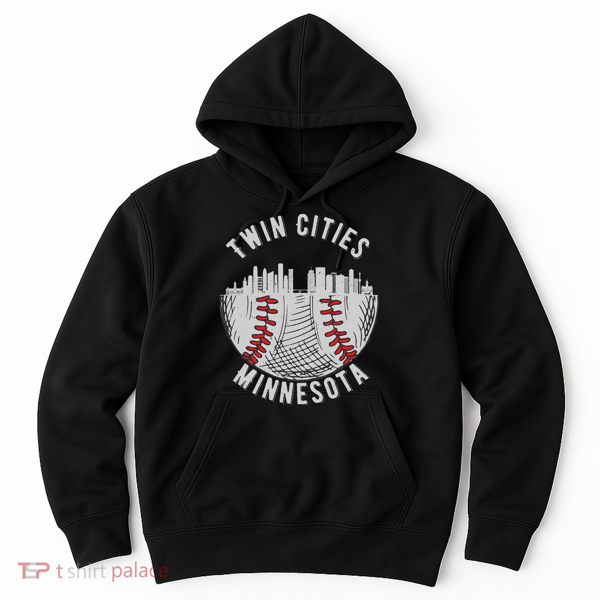 Cool Twin Cities Minnesota MN Baseball Skyline Hoodie