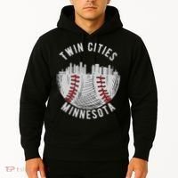 Cool Twin Cities Minnesota MN Baseball Skyline Hoodie thumb 2