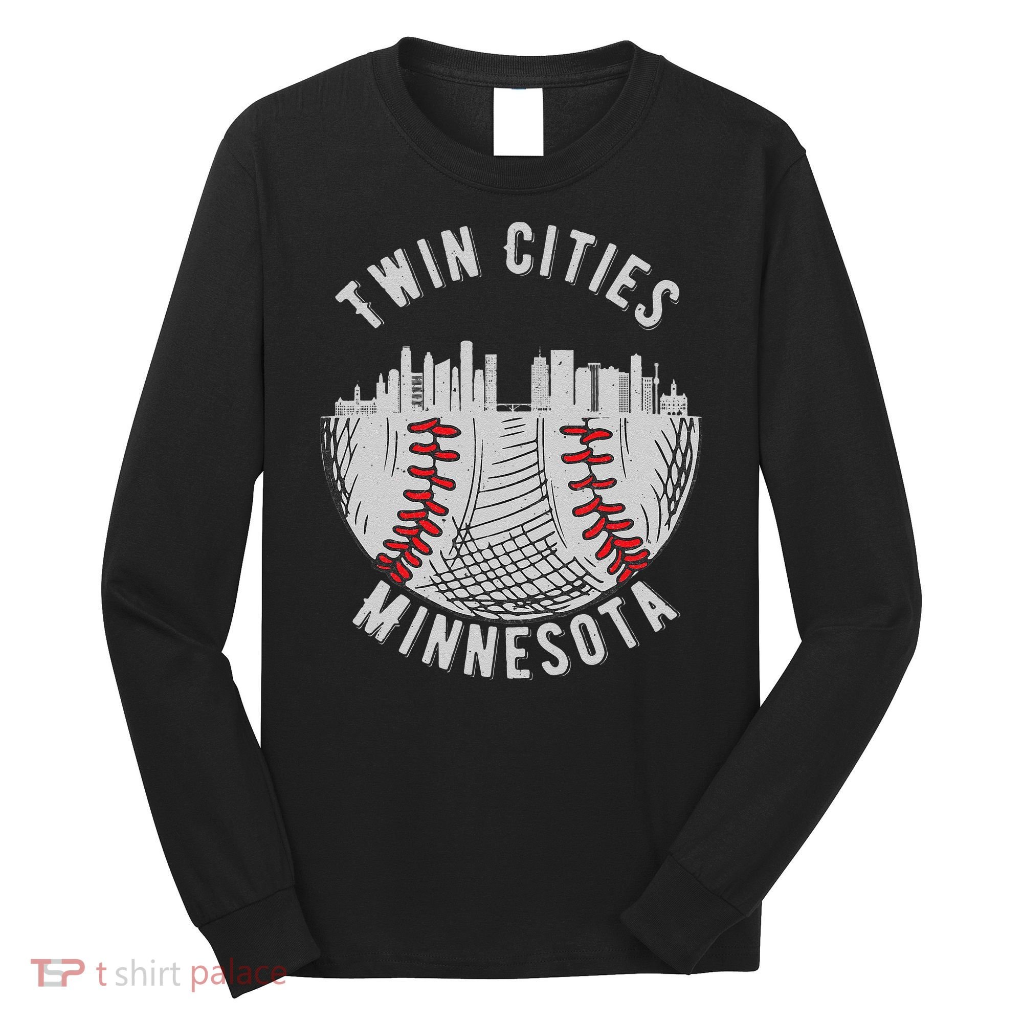 Cool Twin Cities Minnesota MN Baseball Skyline Long Sleeve Shirt
