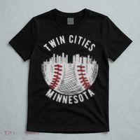 Cool Twin Cities Minnesota MN Baseball Skyline T-Shirt thumb 5