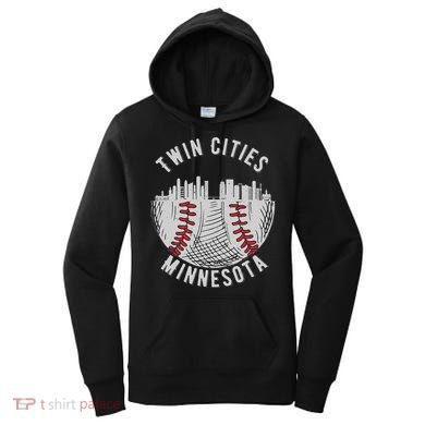 Cool Twin Cities Minnesota MN Baseball Skyline Women's Hoodie