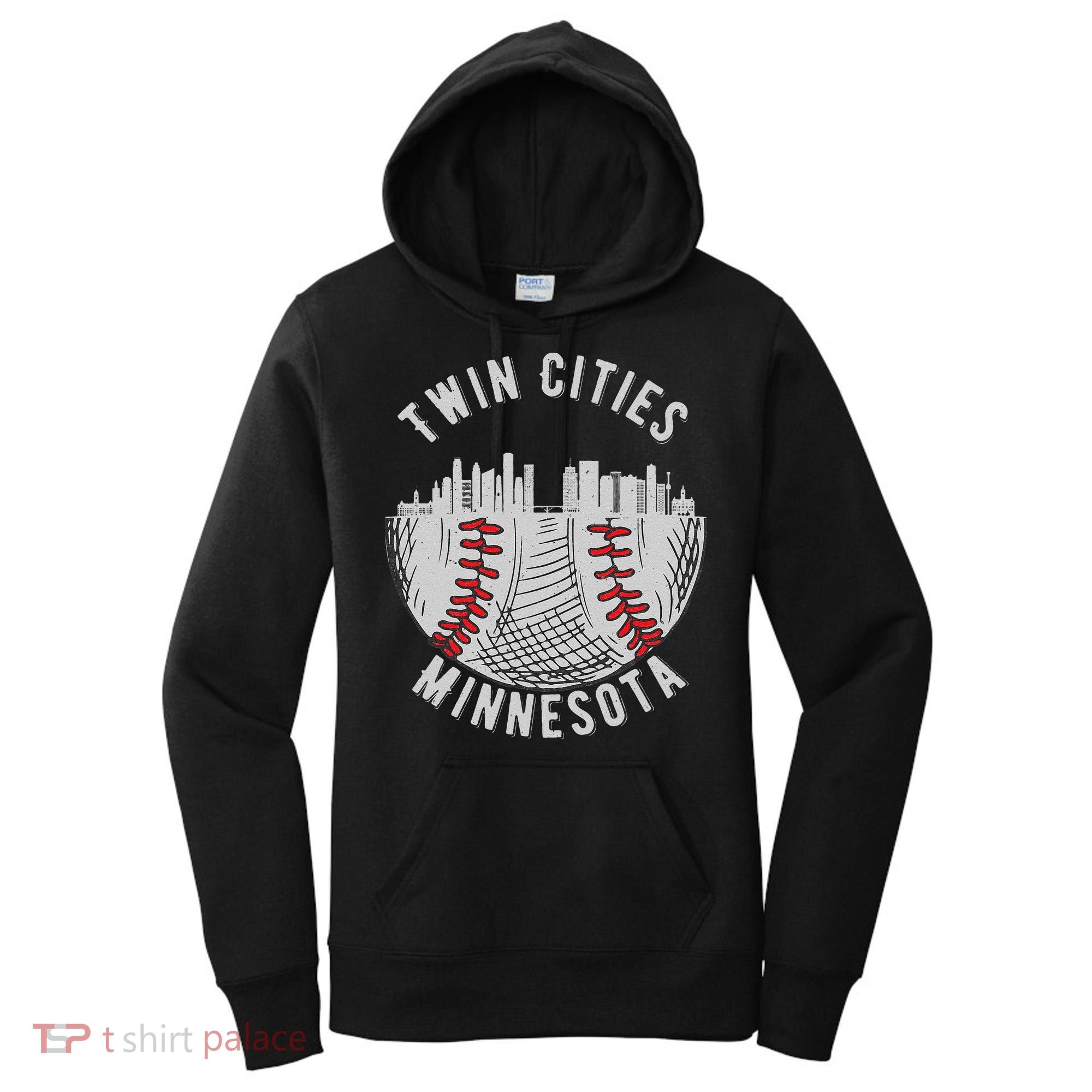 Cool Twin Cities Minnesota MN Baseball Skyline Women's Hoodie