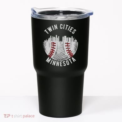 Cool Twin Cities Minnesota MN Baseball Skyline Tumbler