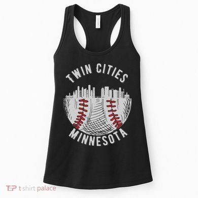 Cool Twin Cities Minnesota MN Baseball Skyline Women's Tank Top
