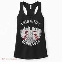 Cool Twin Cities Minnesota MN Baseball Skyline Women's Tank Top thumb 0