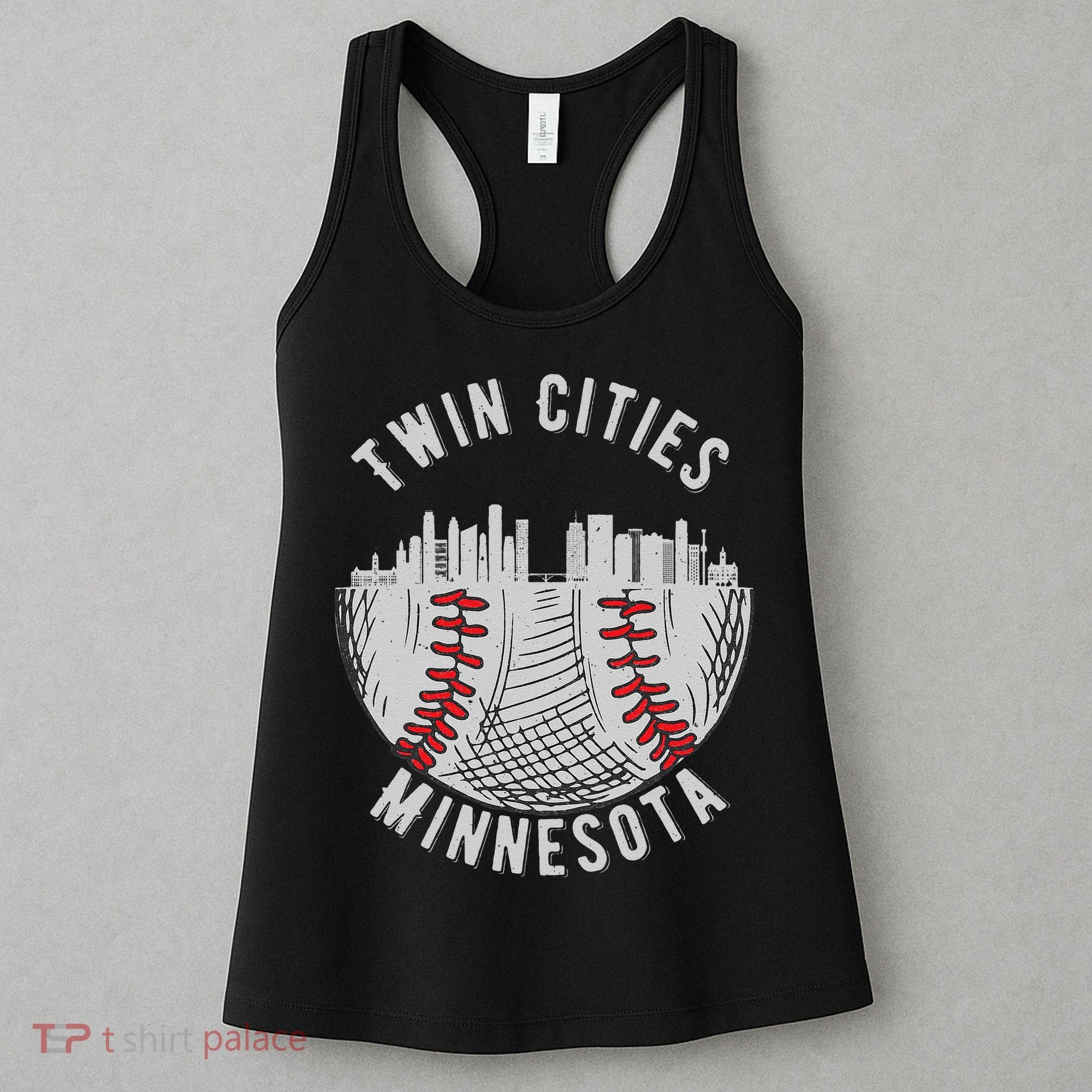 Cool Twin Cities Minnesota MN Baseball Skyline Women's Tank Top