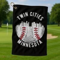 Cool Twin Cities Minnesota MN Baseball Skyline Golf Towel thumb 1