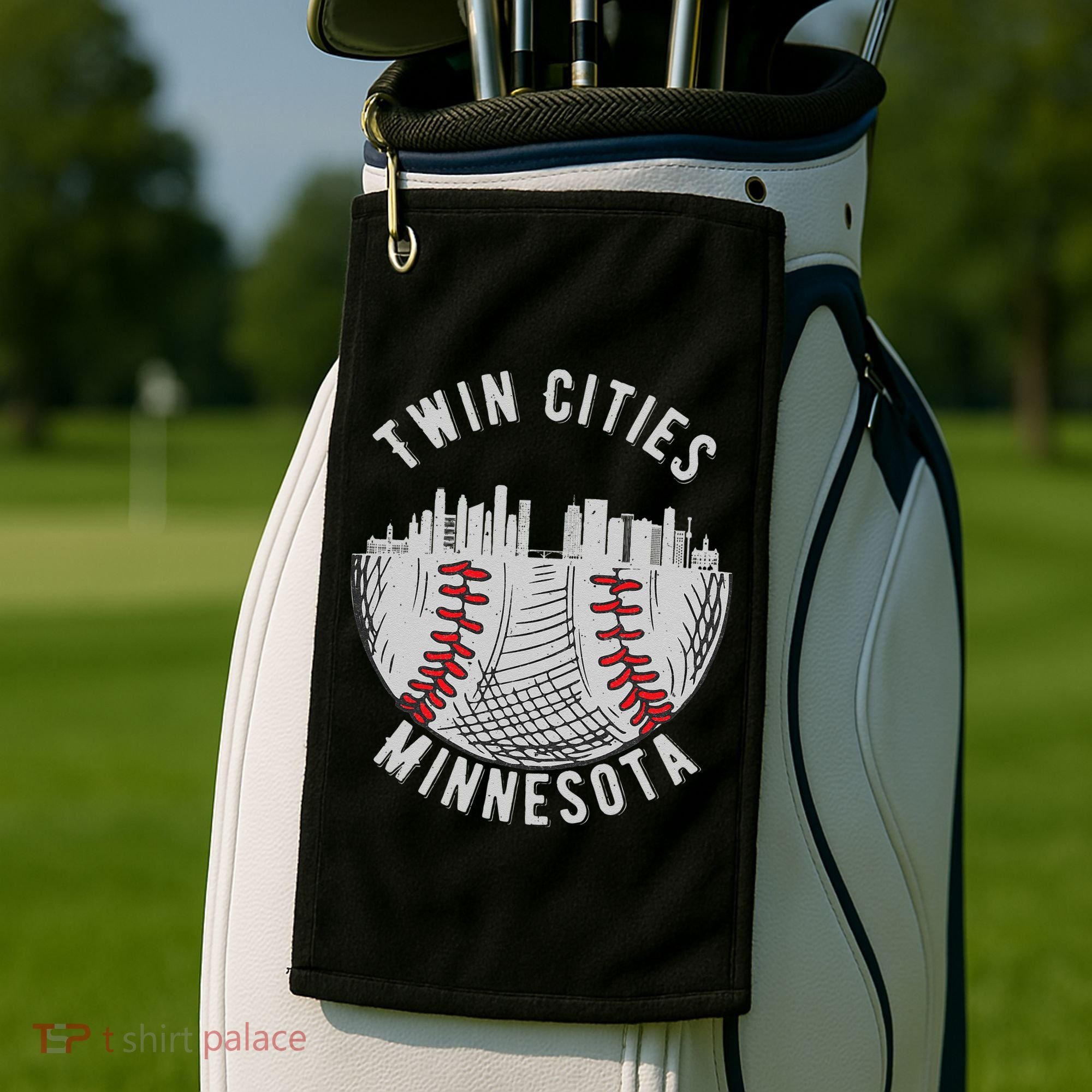 Cool Twin Cities Minnesota MN Baseball Skyline Golf Towel
