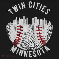 Cool Twin Cities Minnesota MN Baseball Skyline Women's Long Sleeve Shirt thumb 2
