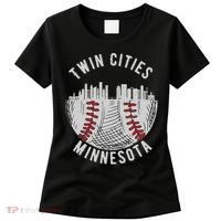 Cool Twin Cities Minnesota MN Baseball Skyline Women's T-Shirt thumb 0