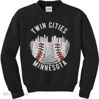 Cool Twin Cities Minnesota MN Baseball Skyline Kids Sweatshirt thumb 0