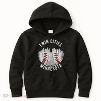 Cool Twin Cities Minnesota MN Baseball Skyline Kids Hoodie thumb 0