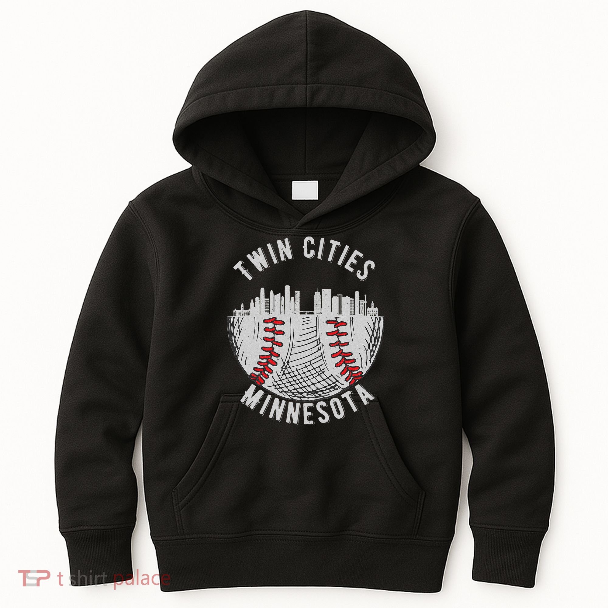 Cool Twin Cities Minnesota MN Baseball Skyline Kids Hoodie